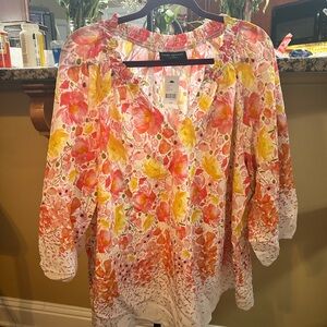 Lane Bryant Multicolor Floral Blouse